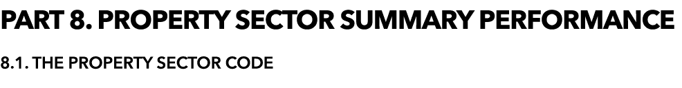 PART 8  PROPERTY SECTOR SUMMARY PERFORMANCE   8 1  THE PROPERTY SECTOR CODE