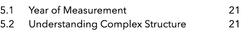 5 1 Year of Measurement 21  5 2 Understanding Complex Structure 21 