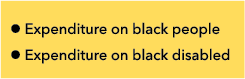 l Expenditure on black people l Expenditure on black disabled